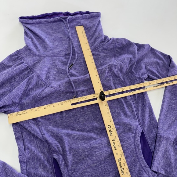 Prana Sweatshirt Womens Medium Purple Ember Cowl Neck Thumb Hole Pullover Top - Picture 7 of 8
